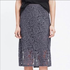 Madewell lace trim midi skirt